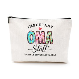 Oma Cosmetic Bag Makeup Bag Grandma Gifts from Granddaughter Grandson Grandma Birthday Gifts Mothers Day Thank You Retirement Gifts for Women Nana Mimi Gigi New Grandma Granny Christmas Toiletry Bag