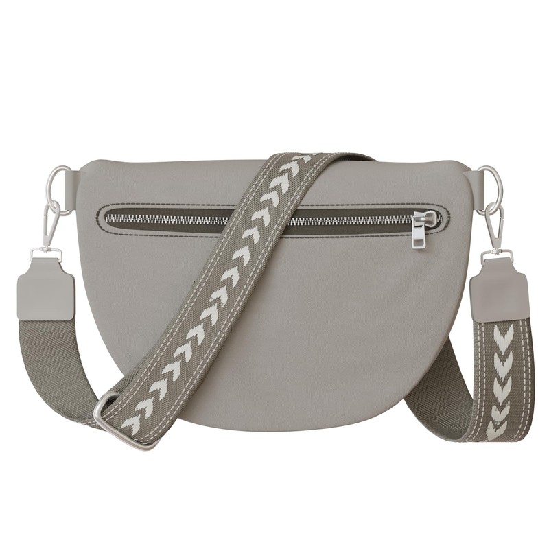 KMISSO 30618 Women's Shoulder Bag Genuine Vegan Leather, gray