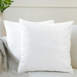 Encasa XO Velvet Cushion Covers, Set of 2 (30 x 30 cm), White, Plain Dyed, Soft & Smooth, Washable, Square, Large Throw Cushion Cover for Couch, Sofa, Chair, Bed and Living Area