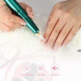 VOCOSTE Electric Nail Drill Kit 30000RPM Nail Drill Machine Digital Display Portable Nail Drill for Manicure Pedicure Polishing Nail File Drill Green
