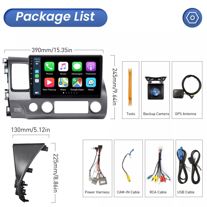A-Carplay Car Radio Backup Camera Carplay Screen Adapter For Honda