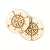 Coasters - Compass Rose Coaster Set of 2 Raw Wood