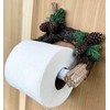 Pinecone/Pine Branch Wall Mounted Toilet Paper Holder - Rustic Bathroom