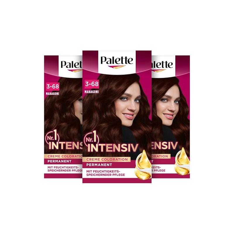 Palette Intensive Creme Colouration 3-68/878 Mahogany (3 x 115 ml),