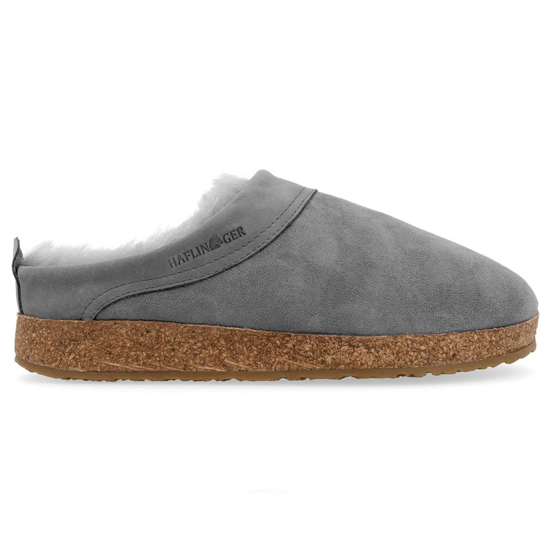 Haflinger Snowbird lambskin clog, felt slipper, house shoe, charcoal, 40