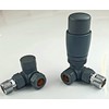 Greened House Kiev Anthracite Designer Corner Thermostatic Radiator & Towel