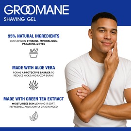 RED Pro GROOMANE Barber-Grade Shaving Gel for Men, Non-Foaming Clear Aloe Vera Shave Gel, Smooth Razor Glide, Precision Line-Ups, Anti-Irritation, Normal & Sensitive Skin (16.9 Fl.oz, Normal)