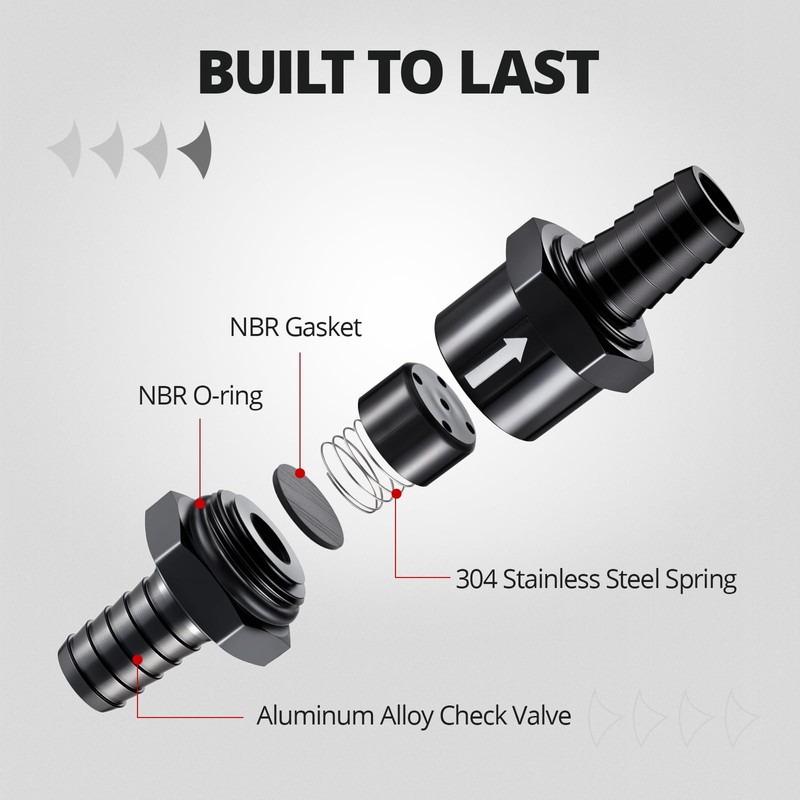 EVIL ENERGY 1/4" Fuel Check Valve One Way Inline Non