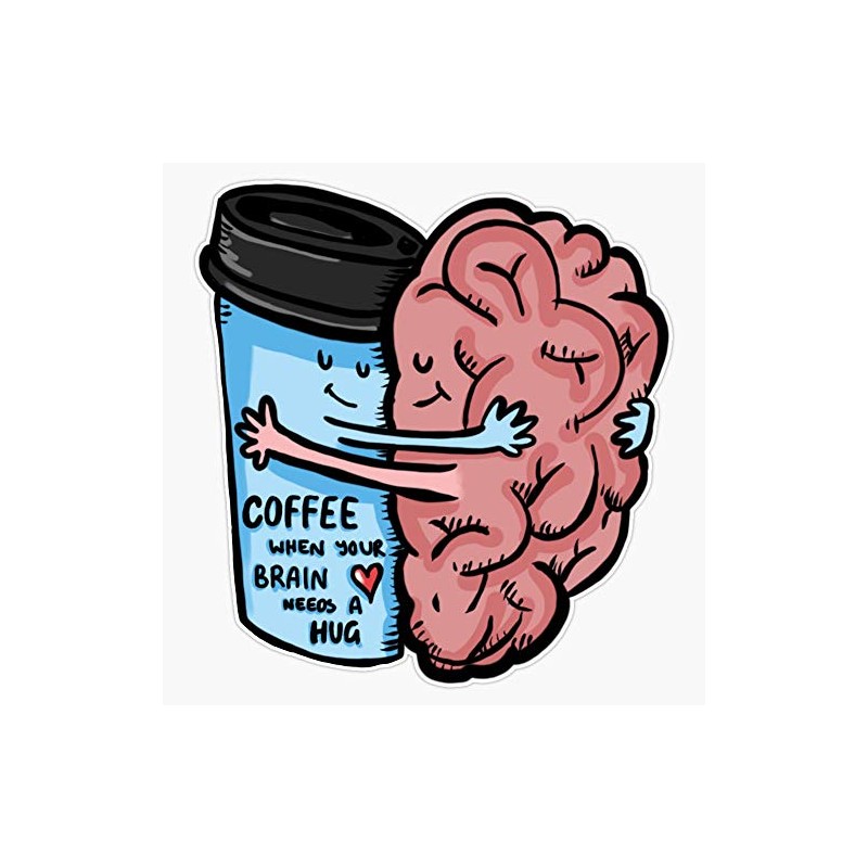 Coffee- Brain Dead Bumper Sticker Vinyl Decal 5 inches