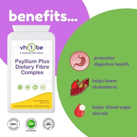 Psyllium Fibre Complex – Gut Health & Digestive Regularity Support – Prebiotic Blend – 100 Vegan Capsules