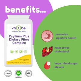 Psyllium Fibre Complex – Gut Health & Digestive Regularity Support – Prebiotic Blend – 100 Vegan Capsules