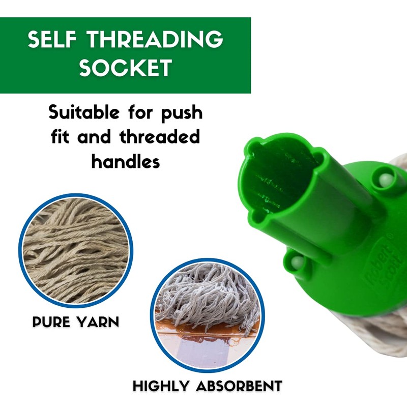 Red Disposable Cotton Mop Head Replacements PY Yarn Traditional String