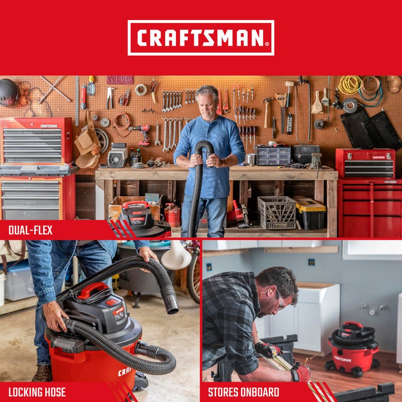 CRAFTSMAN CMXZVBE38763 2-1/2 in. x 7 ft. POS-I-LOCK Wet Dry
