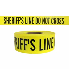Merco Tape Public Safety Barricade Tapes - Full cases of Police, Fire, Sheriff, Security... - SHERIFF LINE Do Not Cross, 3in x 1000ft x 3 mil, 8