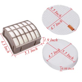 ZNBHEPA Vacuum Hepa Filter Replacement for Shark Navigator Professional Upright NV60, NV60 26, NV70, NV70 26, NV71, NV80, NV80 26, NVC80C, NV90,NV90 26, NV95, UV420, NV130, NV141. Part # XFF80 & XHF80