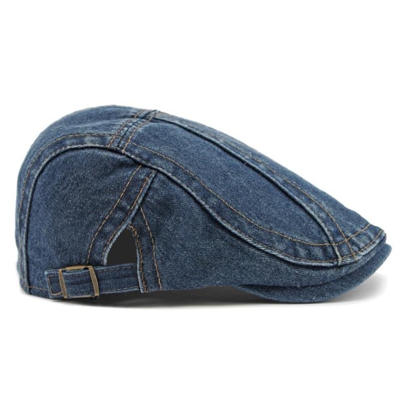 Denim Newsboy Hats Flat Cap for Men Women Adjustable Ivy