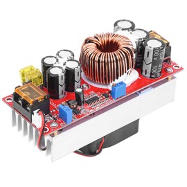 1500W Boost Converter, DC-DC Boost Module 30A Step-up Converter Constant Power Supply Module 10-60V to 12-97V with Smart Fan Voltage Boost Converter