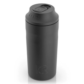 RTIC Can Chiller with Slider Lid, Black, Fits Various Sizes Including 12oz, 16oz, & Slim Cans, Double Wall Vacuum Insulated, Stainless Steel, Sweat Proof