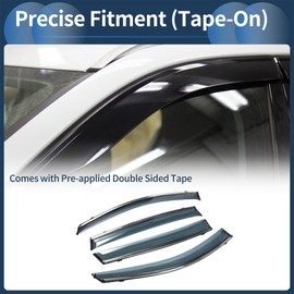 INFINAUTO Window Deflectors Side Tape-On for Toyota RAV4 2013-2018 Black Rain Guards