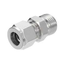 PATIKIL 1/2G x 12mm 304 Stainless Steel Compression Tube Fitting, Double Ferrules Compression Tube Fitting Straight Adapter Connect