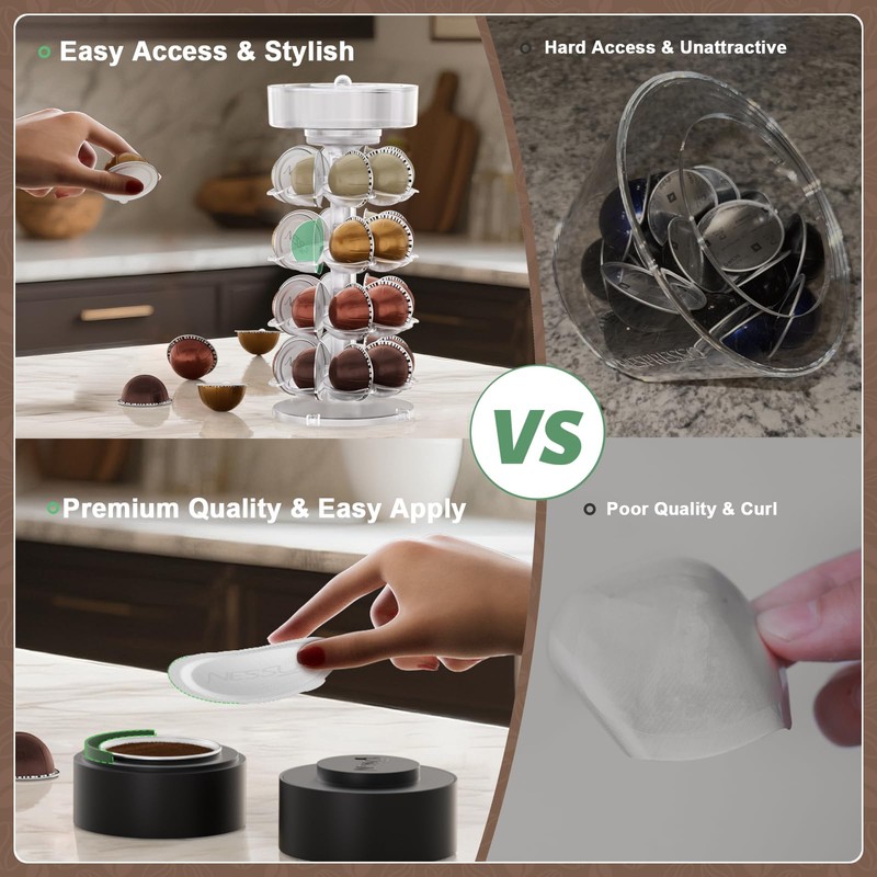 Nessus Vertuo Pods Holder for Nespresso Pods Vertuo, Reusable Pods