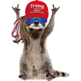 STICKY DUDE Rocking Raccoon Sticker, Funny Raccoon Cute Car Decal, 5 inches - Yeti Cup Vinyl Cooling Box, Waterproof Sticker, Decal Car Laptop Wall Window Bumper Sticker (F)