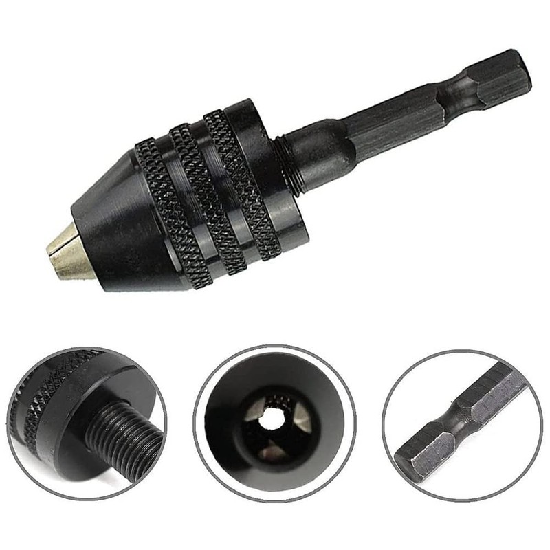 Gasea 0.3-8mm Keyless Drill Chuck Conversion Tool, 1/4 Inch Hex