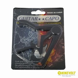 9°C Basic Capo For Guitar Black/Capo Electric Acoustic Guitar (Capotasto + 1 Pick, GCBK, 1, Basic Guitar Capo)
