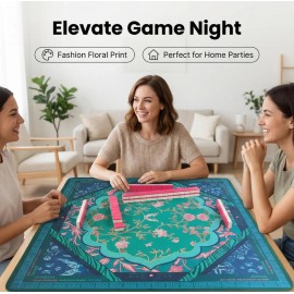Premium Microfiber American Mahjong Mat Waterproof Stain Resistant Foldable Portable Entertainment PadColor: 15-green