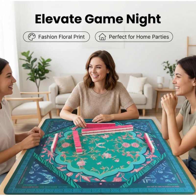 Premium Microfiber American Mahjong Mat Waterproof Stain Resistant Foldable Portable