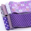 7Pcs Purple Cotton Craft Fabric Bundle Squares Patchwork, DIY Sewing