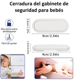 8 Cerraduras de Seguridad para Niños, Cerraduras de Seguridad para Niños para Gabinetes y Cajones, Cerraduras Antipellizco para Bebés, Cerraduras de Gabinetes Anti-cajones con Cinta Fuerte para Refrigerador, Cajones, Gabinetes, Puertas - Blanco