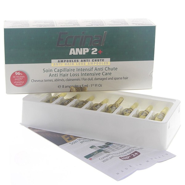 Ecrinal ANP Hair Ampoules Treatment, Intensive Hair Treatment for Hair Loss, 8 x 5 ml
