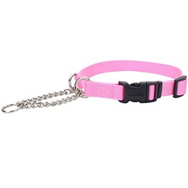 Coastal Pet - Check-Choke - Adjustable Check Training Collar with Buckle for Dogs, Pink Bright, 3/4" x 18"-22"