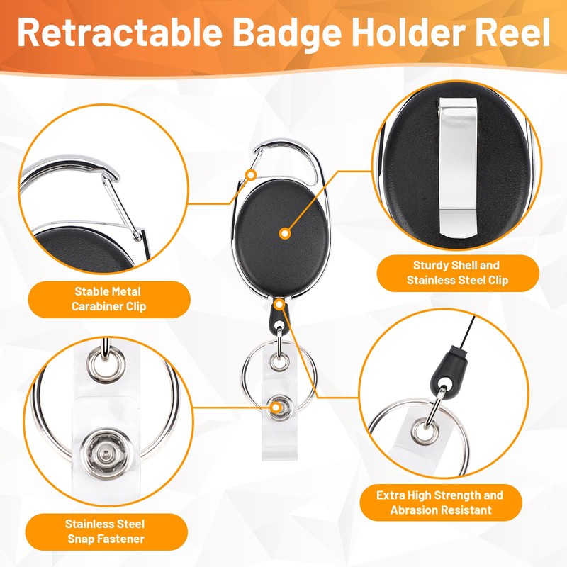 Segus Badge Holder with Clip, Pack of 5 Card Holders