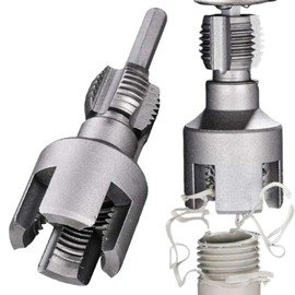 New Upgrades Integrated Internal & External Pipe Threading Tool, Pipe Thread Cutting Tool, 1/2'' and 3/4'' Water Pipe Internal and External Integrated Threader for Electric Drill (1/2")