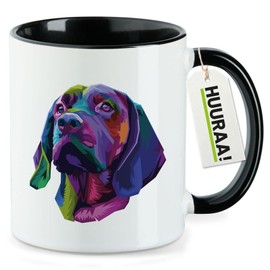Huuraa Kaffeetasse Labrador Colorful Geschenk 330ml Schwarz Labrador Präsent