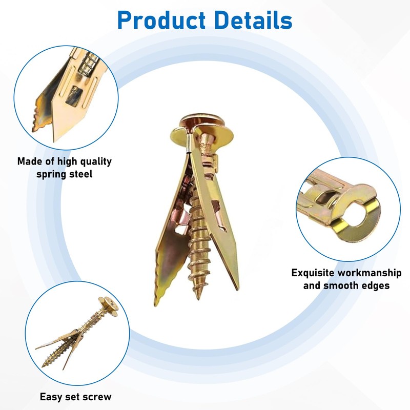 Vmuter 180 Pcs Self-Drilling Drywall Anchors with Screws Kit, Zinc
