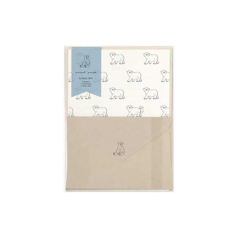 Animal Parade Letter Set Polar Bear NLS-101 (3) 6 Stationery