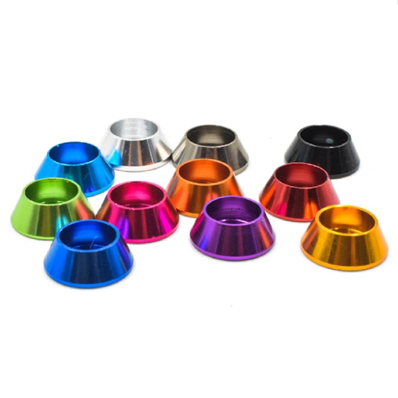 50pcs M5 Cone Cup Washers Anodized Aluminum Alloy Screw Gasket
