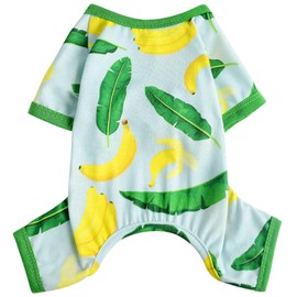 Dosuyi Dog Pajamas Spring Summer Pet Clothes for Small Dogs Girl Boy Soft Stretchy Puppy Clothes Cat Pjs Pet Jammies Outfit (Green Banana, Medium)