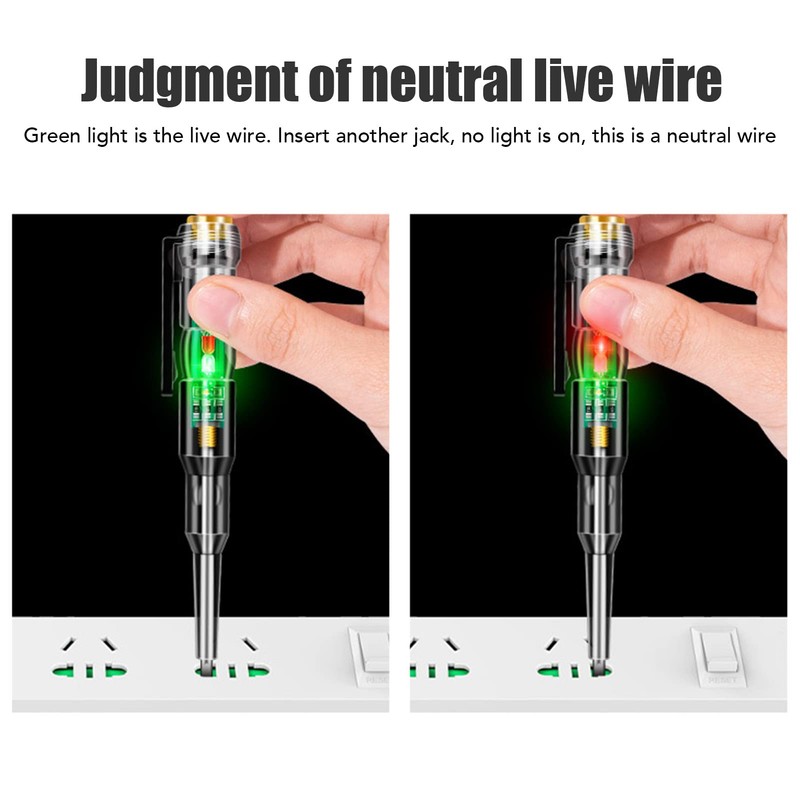 Kadimendium 5 Pcs Electrical Tester Pen Multifunctional Bright LED Light