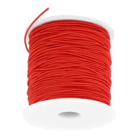 SALUTUY 1mm Elastic String, Red, Soft & Stretchy, 100m, Ideal for Jewelry Making, DIY Crafts & Clothing Making