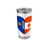 Wisconsin and Canada Flags: Heart Shaped Unity Stainless Steel Insulated