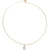 Collar Rígido de Acero Inoxidable Chapado en Oro con Dije