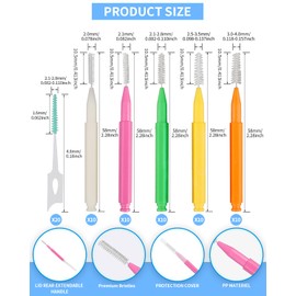 Soft Braces Brush Set, 70PCS Interdental Brush, 50PCS Tooth Picks Flossing Head for Oral Tooth Cleaning, with 20PCS Disposable Toothpicks Braces Flossers with box (Charming Colors,Multiple Sizes)