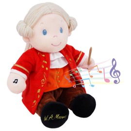 June Garden Sweet Dolly Amadeus Mozart - Master of Classical Music - Interactive Music Playing Stuffed Ultra Soft Baby Doll for Birth and Up