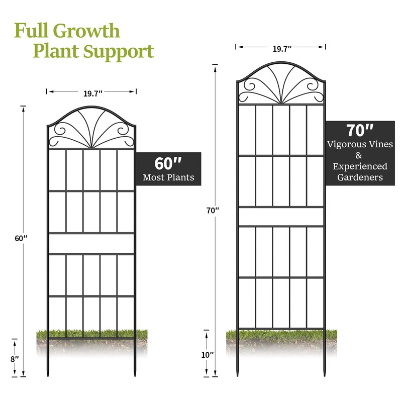 Metal Trellis for Climbing Plants Outdoor, 70 * 19.7 Inch