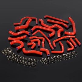 PIT66 Silicone Ancillary Coolant Hose Kit,Compatible with 1991 Toyota MR2 Red with Clamps