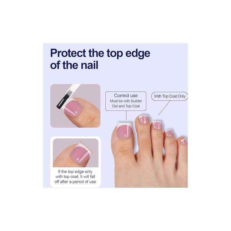Misssix Uñas Postizas de Gel para Dedos de Los Pies,